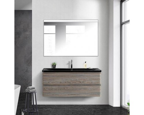Мебель для ванной комнаты BelBagno Albano 120 подвесная, pino scania, черная матовая раковина