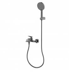 Смеситель для ванны с душевым гарнитуром, метал Gun metal, AQUAme Como AQM6512GM
