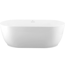 Акриловая ванна BelBagno BB413 170x80 см, отдельностоящая, овальная, со сливом-переливом, с донным клапаном, белая матовая