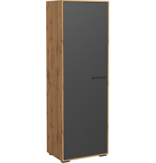 Шкаф DIWO Кострома с полками 60x42x180 см, антрацит, дуб вотан, ручка черная