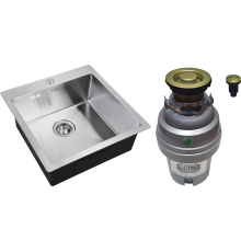 Комплект Мойка Zorg Inox R 5151 + Измельчитель ZR-75 D BRONZE