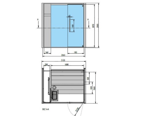 Effegibi One S Filo Сауна 214x171х217см, угловая DX, цвет: Stone. LO 51 03 0007 Effegibi One S Filo Сауна 214x171х217см, угловая DX, цвет: Stone. LO 51 03 0007