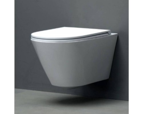 Azzurra Forma Унитаз подвесной безободковый 54х37х34см с сиденьем soft close антигрязевое покрытие, цвет: белый. FOR1800/F bi/cr, FMVKSPE00000BI Azzurra Forma Унитаз подвесной безободковый 54х37х34см с сиденьем soft close антигрязевое покрытие, цвет: белый. FOR1800/F bi/cr, FMVKSPE00000BI