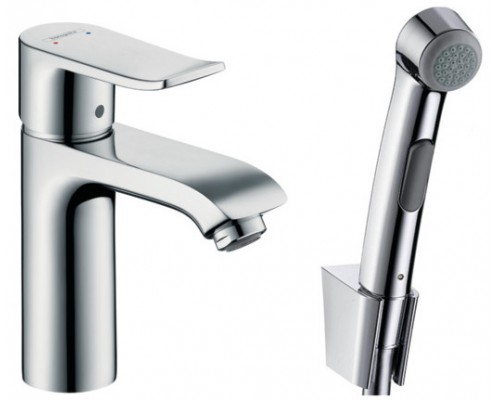 HG 31 285 000 Metris Смеситель для раковины 100 мм, Push-Open, с гигиеническим душем, 5 л/м 31285000