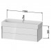 Duravit XViu Тумба подвесная 118.4x45.4x39.7см, с раковиной, 2 ящика, цвет: белый глянцевый/champagne matt. 2350120000,  XV43380B122