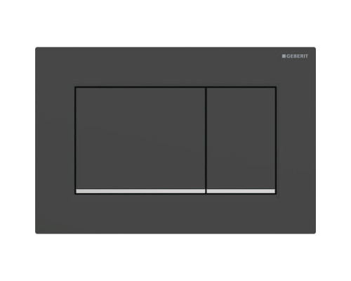 Geberit Sigma20 Клавиша для двойного смыва, квадратная, цвет: черный матовый/хром . 115.883.14.1