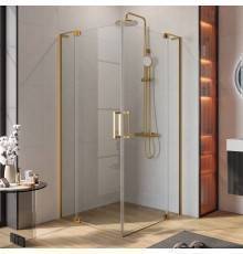 Душевой уголок Cezares Slider AH 2 90/100-100/110 C BORO профиль брашированное золото, стекло прозрачное