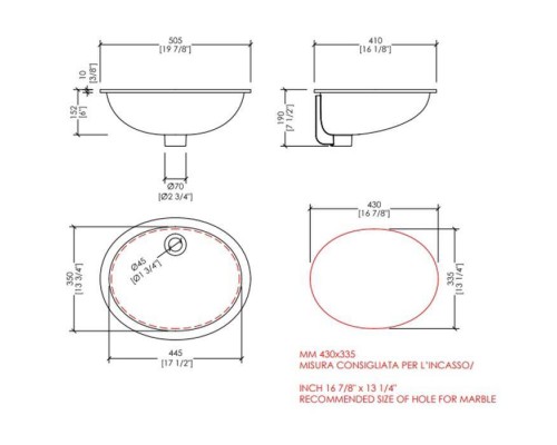 DevonDevon WHITE 50 Раковина 50х41 cм, без отв., встраиваемая под столешницу, цвет: белый. 2RALS50