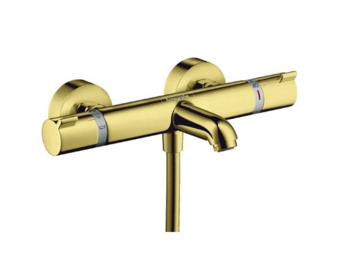 Hansgrohe Ecostat Смеситель для ванны, настенный, термостатический, цвет: полированное золото. 13114990 Hansgrohe Ecostat Смеситель для ванны, настенный, термостатический, цвет: полированное золото. 13114990