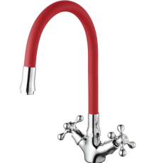 Смеситель для кухни D-lin D153810-4 с гибким изливом, красный