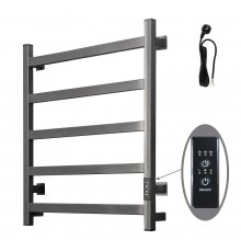 Полотенцесушитель электрический Тругор Пэк сп 60х50 60x55 см, подключение справа, скрытое подключение справа, оружейная сталь, лесенка, из стали