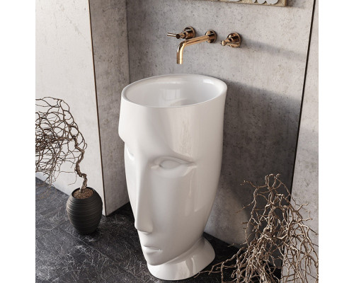 Kerasan Artwork Раковина 45х51х h94.5см., свободностоящая MOLOCO, с отверстием для слива в пол, цвет: белый матовый. 474030,  756830