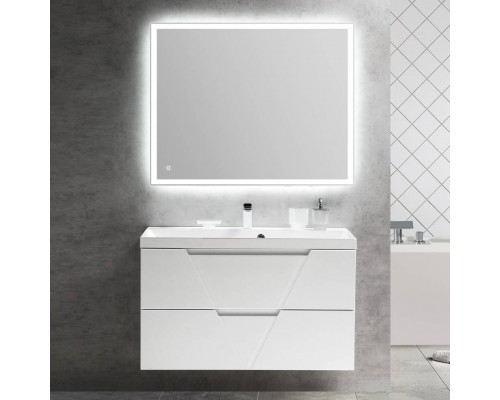 Мебель для ванной комнаты BelBagno Vittoria 100 подвесная, bianco lucido, белая глянцевая раковина