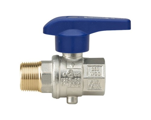 Затвор дисковый Rubinetterie Bresciane Eurofly 1/2  ВР/НР с синей рукояткой. 60030104