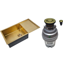 Комплект Мойка Zorg Inox PVD + Измельчитель ZR-75 D BRONZE