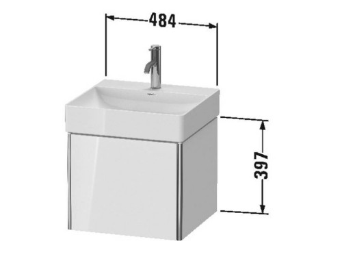 Duravit XSquare База подвесная 48.4x46x39.7см с раковиной, 1 выдвижное отделение, цвет: глянцевый белый. XS405902222,  23535000401