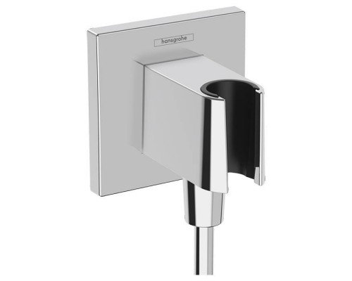 Hansgrohe Держатель ручного душа с выводом, цвет: хром. 26889000 Hansgrohe Держатель ручного душа с выводом, цвет: хром. 26889000