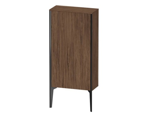 Duravit XViu Шкаф подвесной 50x24x89см, с 1 дверью, 2 стеклянными полками (петли справа), цвет: walnut dark/черный матовый. XV971500000,  XV1306RB221