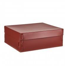 Colombo Adj Коробка Snob 36x30хH13.5см., настольная, цвет: бордо/коньяк. BADJ3630-3009