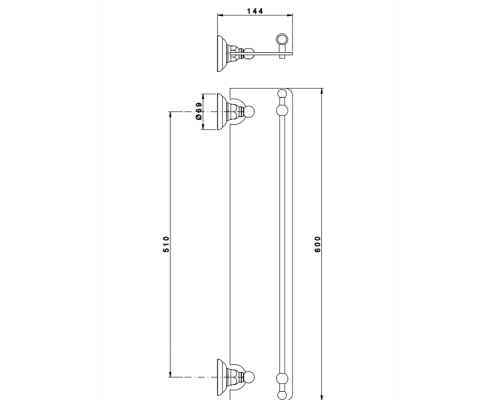 Nicolazzi Accessori Полочка 60 см, подвесной, цвет: тёмная бронза. 1480DB