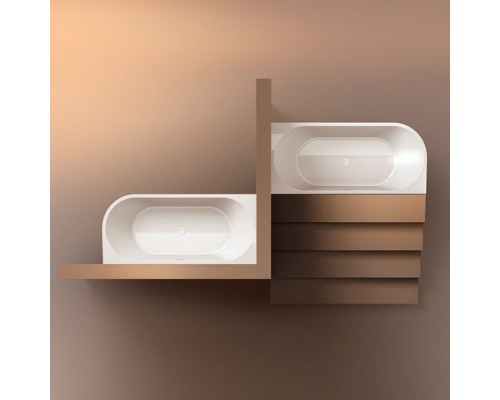 Gruppo Treesse Cora Ванна пристенная 170x75см, SX, акриловая, цвет: белый матовый. V057BOSX