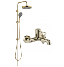 Душевая стойка STWORKI Гётеборг S23180GG со смесителем Эстерсунд S31100GG, глянцевое золото