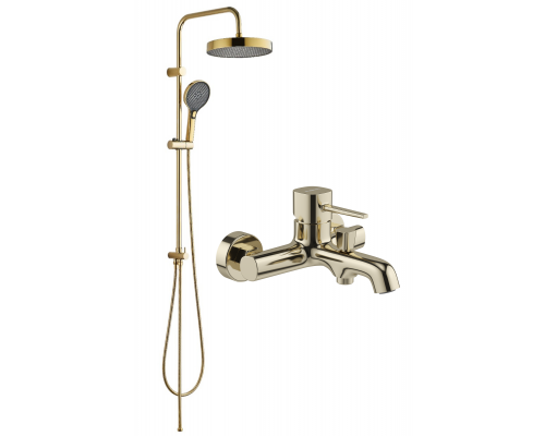 Душевая стойка STWORKI Гётеборг S23180GG со смесителем Эстерсунд S31100GG, глянцевое золото