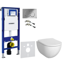 Комплект Унитаз подвесной Geberit Acanto 500.600.01.2 + Крышка 500.605.01.2 + Крепления Duofix 111.815.00.1 к стене + Шумоизоляция 156.050.00.1 + Инсталляция UP 320 111.300.00.5 + Кнопка Sigma 01 115.770.21.5 хром