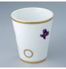 THG CAPUCINE MAUVE DECOR OR Чашка керамическая, настольная, декор золото/лиловый, цвет: белый. A7D-A02-4608