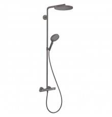 Hansgrohe Raindance Душевая стойка, с термостатом, верхний душ 24см и ручным душем, цвет: шлифованный черный хром. 27633340