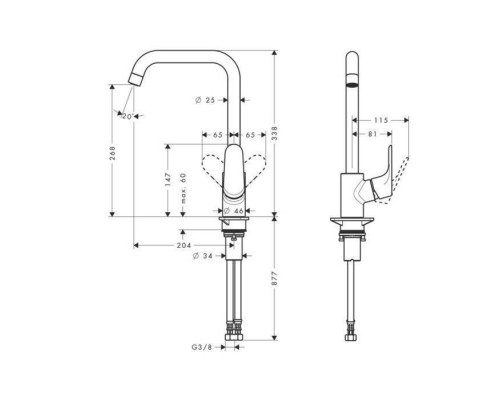 Hansgrohe Focus, Смеситель для кухни, Цвет: хром. 31820000 Hansgrohe Focus, Смеситель для кухни, Цвет: хром. 31820000