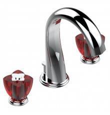 THG Petale de Cristal rouge Смеситель для раковины, 3 отв., цвет: хром/красный хрусталь. U6C-A02-151