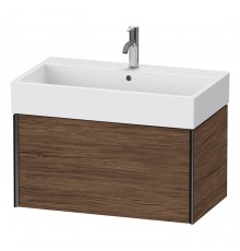 Duravit XViu Тумба подвесная 78.4x45.4x39.7см, с раковиной, 1 ящик, цвет: walnut dark/черный матовый. 2350800000,  XV42360B221