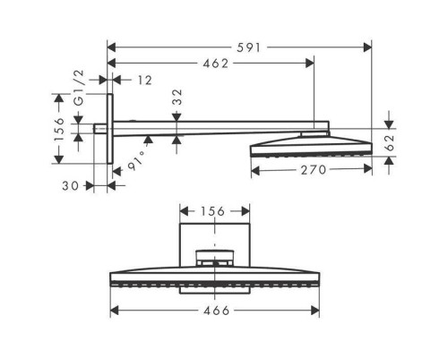 Hansgrohe Rainmaker Select 460 Верхний душ 46х30см, настенный, цвет: хром/черный. 24003600 Hansgrohe Rainmaker Select 460 Верхний душ 46х30см, настенный, цвет: хром/черный. 24003600