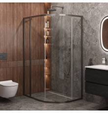 Душевой уголок Cezares Molveno RH 1 110+90 C GM IV, 110х90 см, профиль оружейная сталь, стекло прозрачное