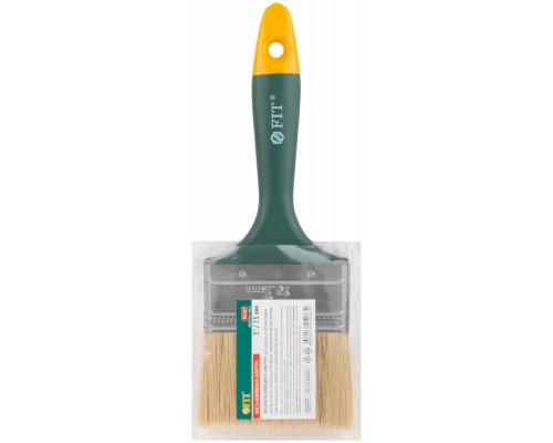 Кисть флейцевая "Контур", натур.светлая щетина, пластиковая ручка  3" (75 мм)