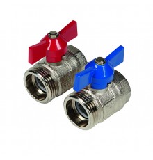 Кран шаровой Henco с уплотнением никелированный 1 х3/4 , набор 2 штуки. UFH-B0605-VN