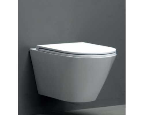 Azzurra Forma Унитаз подвесной безободковый 54х37х34см с сиденьем soft close антигрязевое покрытие, цвет: белый. FOR1800/F bi/cr, FMVKSPE00000BI Azzurra Forma Унитаз подвесной безободковый 54х37х34см с сиденьем soft close антигрязевое покрытие, цвет: белый. FOR1800/F bi/cr, FMVKSPE00000BI