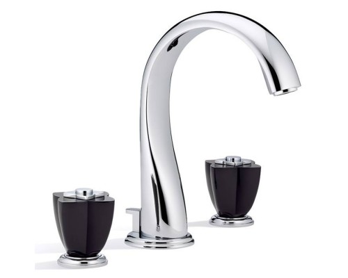 THG Petale de Cristal noir Смеситель для раковины, 3 отв., цвет: хром/черный хрусталь. U6D-A02-151 THG Petale de Cristal noir Смеситель для раковины, 3 отв., цвет: хром/черный хрусталь. U6D-A02-151