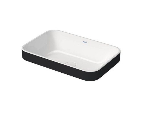Duravit Happy D.2 Plus Раковина 60х40 см, без отв., без перелива, с выпуском с керамической крышкой, цвет: Anthracite matt/белый. 2359606100