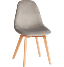 Комплект стульев TetChair Модерн Cindy soft (mod. C1021F1-1) велюр светло-серый HLR39, ножки натуральные, 4 шт.