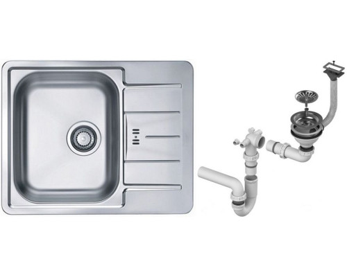 Alv 1065681 Line 60 Мойка I обор, 1 чаша, 0,6 мм, NAT, 3½ 615х500х160 мм, + сифон 1064388, шк 500 1065681