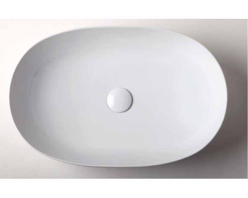 Azzurra Elegance Circle Раковина накладная, 60x40xH14 см, без отв., без перелива, цвет: Bianco lucido. ELLA060400C0BI/(ECI60 bi*0)