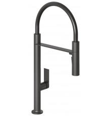 KLUDI-QORD кухонный однорычажный смеситель, выдвижной поворотный излив, глубокий черный мат 568596675