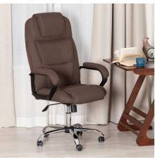 Кресло руководителя TetChair Bergamo 22, хром, ткань коричневая 3М7-147