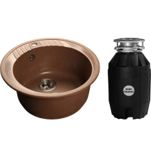 Комплект Мойка GranFest Rondo GF-R520 терракот + Измельчитель Bone Crusher BC 810-AS