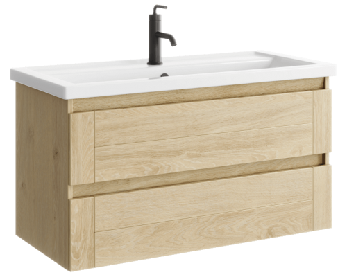 AQ AST0110DD Astrid Тумба подвесная с двумя ящиками, дуб давос, 975х400х515 мм AST0110DD