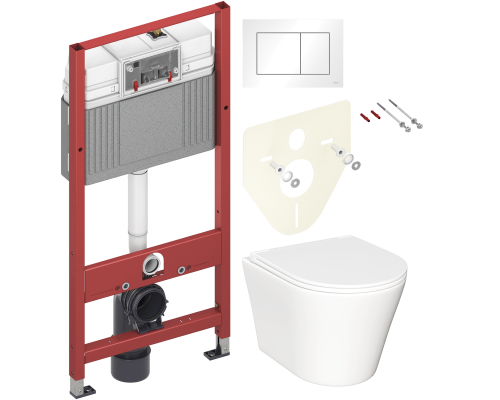 Комплект Унитаз подвесной Ceramicanova Forma CN3011 с микролифтом + Инсталляция TECE Base 9400413 4 в 1 с кнопкой смыва Комплект Унитаз подвесной Ceramicanova Forma CN3011 с микролифтом + Инсталляция TECE Base 9400413 4 в 1 с кнопкой смыва