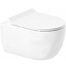 Унитаз подвесной Art Max Bologna AM211CHR/AM211SC безободковый, с микролифтом, белый