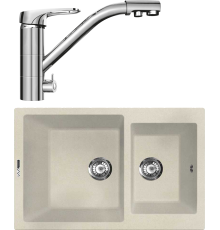 Комплект Мойка кухонная Lava D3.CRE crema + Смеситель SG05 CR chrome